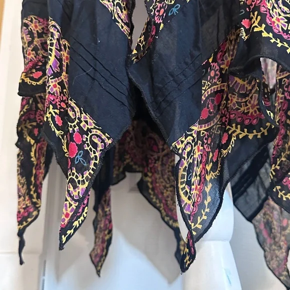 RARE Free People FP ONE Vintage Border Print Tunic Slip Top Shirt size Large - Picture 6 of 11